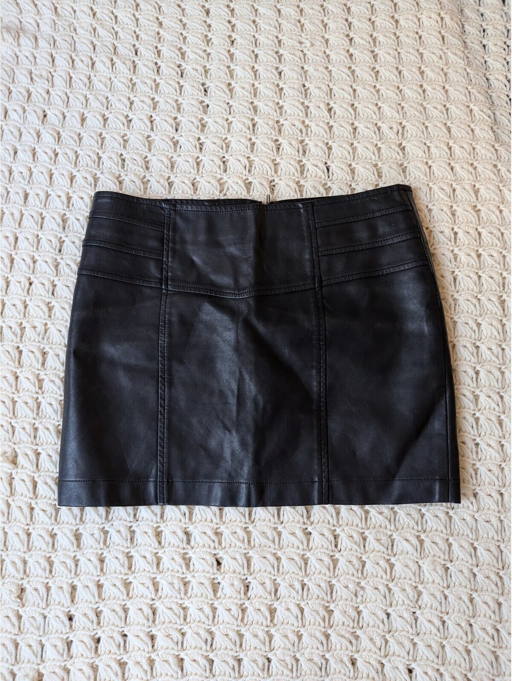 Suko Jeans Faux Leather Black Mini Skirt Size 3 indiesleeze goth grunge biker